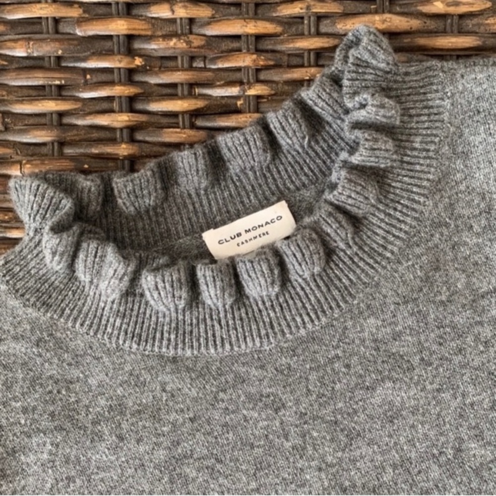 CLUB MONACO Cashmere Ruffle Sweater